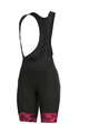 ALÉ Pantaloni scurți de ciclism cu bretele - SARTANA LADY  - negru/roz