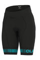ALÉ Pantaloni scurți de ciclism fără bretele - STRADA LADY - negru/turcoaz