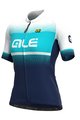 ALÉ Tricou de ciclism cu mânecă scurtă - BLEND LADY - alb/turcoaz/albastru