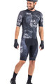 ALÉ Tricou de ciclism cu mânecă scurtă - SKULL - alb/negru