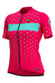 ALÉ Tricou de ciclism cu mânecă scurtă - STARS LADY - roz/turcoaz