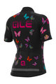 ALÉ Tricoul și pantaloni scurți de ciclism - BUTTERFLY LADY - negru/multicolor