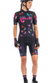 ALÉ Tricoul și pantaloni scurți de ciclism - BUTTERFLY LADY - negru/multicolor