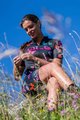 ALÉ Tricou de ciclism cu mânecă scurtă - BUTTERFLY LADY - negru