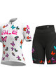 ALÉ Tricoul și pantaloni scurți de ciclism - BUTTERFLY LADY - multicolor/alb