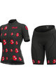 ALÉ Tricoul și pantaloni scurți de ciclism - SMILE LADY - roșu/negru