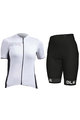 ALÉ Tricoul și pantaloni scurți de ciclism - COLOR BLOCK LADY - alb/negru