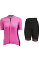 ALÉ Tricoul și pantaloni scurți de ciclism - COLOR BLOCK LADY - roz/negru