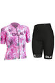 ALÉ Tricoul și pantaloni scurți de ciclism - PR-R AMAZZONIA LADY - alb/roz/bordo/negru