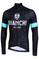 BIANCHI MILANO Tricou de ciclism cu mânecă lungă de vară - PERTICARA - negru