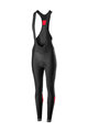 CASTELLI Pantaloni de ciclism lungi cu bretele - VELOCISSIMA LADY WNT - negru/roșu