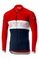 CASTELLI Tricou de ciclism cu mânecă lungă de vară - PROLOGO VI SUMMER - albastru/roșu/bej