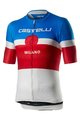 CASTELLI Tricou de ciclism cu mânecă scurtă - MILANO - alb/albastru/roșu
