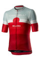 CASTELLI Tricou de ciclism cu mânecă scurtă - MILANO - gri/bordo/roșu