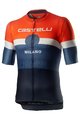 CASTELLI Tricou de ciclism cu mânecă scurtă - MILANO - portocaliu/albastru/negru
