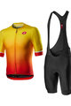 CASTELLI Tricoul și pantaloni scurți de ciclism - AERO RACE II - negru/galben/roșu