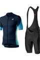 CASTELLI Tricoul și pantaloni scurți de ciclism - ENTRATA II - negru/albastru