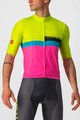 CASTELLI Tricou de ciclism cu mânecă scurtă - A BLOCCO  - negru/roz/albastru/galben