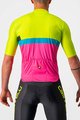 CASTELLI Tricou de ciclism cu mânecă scurtă - A BLOCCO  - negru/roz/albastru/galben
