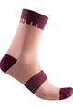 CASTELLI Șosete clasice de ciclism - VELOCISSIMA 12 LADY - bordo/roz
