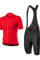 CASTELLI Tricoul și pantaloni scurți de ciclism - CLASSIFICA - roșu/negru
