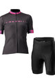 CASTELLI Tricoul și pantaloni scurți de ciclism - GRADIENT LADY - negru/roz