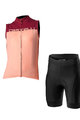 CASTELLI Tricoul și pantaloni scurți de ciclism - VELOCISSIMA LADY - bordo/roz/negru