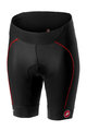 CASTELLI Pantaloni scurți de ciclism fără bretele - VELOCISSIMA LADY - negru/roșu
