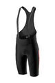 CASTELLI Pantaloni scurți de ciclism cu bretele - VELOCISSIMO IV - roșu/negru