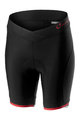 CASTELLI Pantaloni scurți de ciclism fără bretele - VISTA LADY - roșu/negru