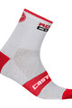 CASTELLI Șosete clasice de ciclism - ROSSO CORSA 9 - alb/roșu