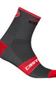 CASTELLI Șosete clasice de ciclism - ROSSO CORSA 9 - gri/roșu
