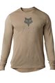 FOX Tricou de ciclism cu mânecă lungă de vară - RANGER TRU DRI - maro