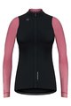 GOBIK Tricou de cilism pentru iarnă cu mânecă lungă - COBBLE BLEND LADY - negru/fildeş/roz