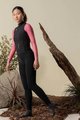 GOBIK Tricou de cilism pentru iarnă cu mânecă lungă - COBBLE BLEND LADY - negru/fildeş/roz