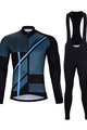 HOLOKOLO Tricou și pantaloni de iarnă de ciclism - TRACE BLUE WINTER - albastru/negru