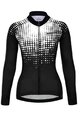 HOLOKOLO Tricou de cilism pentru iarnă cu mânecă lungă - POLAR LADY WINTER - alb/negru