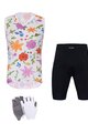 HOLOKOLO Mega set de ciclism - FLORAL ELITE LADY - alb/negru/multicolor