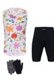 HOLOKOLO Mega set de ciclism - FLORAL ELITE LADY - negru/multicolor/alb