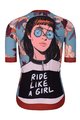 HOLOKOLO Tricou de ciclism cu mânecă scurtă - BLOOM ELITE LADY - maro/multicolor