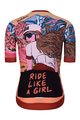 HOLOKOLO Tricou de ciclism cu mânecă scurtă - FREE ELITE LADY - portocaliu/multicolor