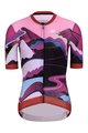 HOLOKOLO Tricou de ciclism cu mânecă scurtă - SUNSET ELITE LADY - multicolor/roz