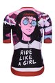 HOLOKOLO Tricou de ciclism cu mânecă scurtă - SUNSET ELITE LADY - multicolor/roz