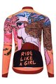 HOLOKOLO Tricou și pantaloni lungi de ciclism - FREE LADY WINTER - multicolor/negru