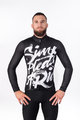HOLOKOLO Tricou de cilism pentru iarnă cu mânecă lungă - STREETBEAT WINTER - alb/negru