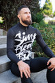 HOLOKOLO Tricou de cilism pentru iarnă cu mânecă lungă - STREETBEAT WINTER - alb/negru