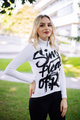 HOLOKOLO Tricou de cilism pentru iarnă cu mânecă lungă - STREETBEAT LADY WNT - alb/negru