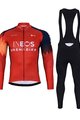 BONAVELO Tricou și pantaloni de iarnă de ciclism - INEOS 2023 WINTER - albastru/negru/roșu