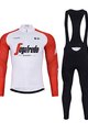 BONAVELO Tricou și pantaloni de iarnă de ciclism - TREK 2024 WINTER - roșu/alb/negru
