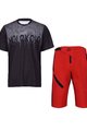 HOLOKOLO Tricoul și pantalonii de ciclism MTB - FORCE MTB - alb/roșu/negru